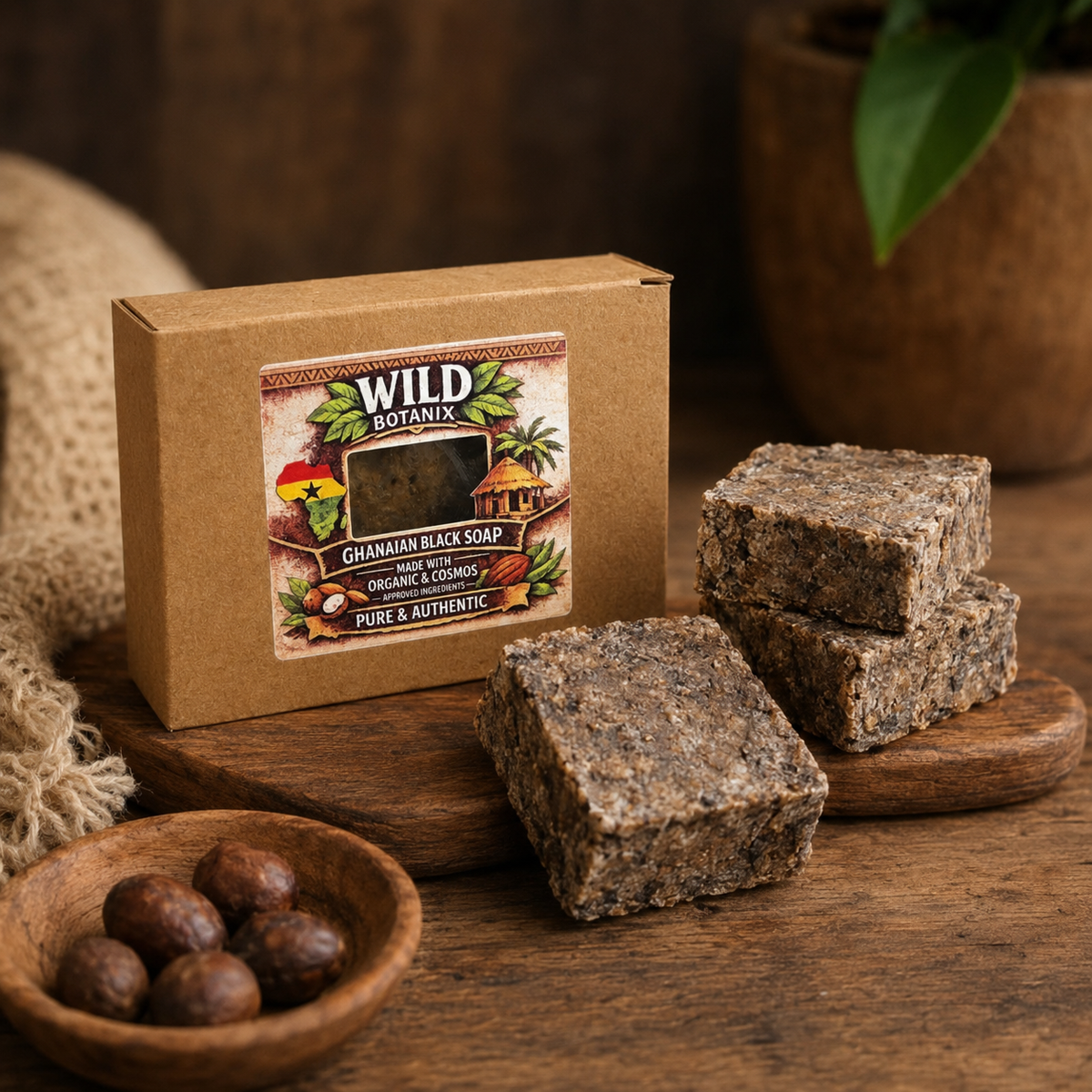 Wild Botanix Ghanaian black soap lifestyle photo