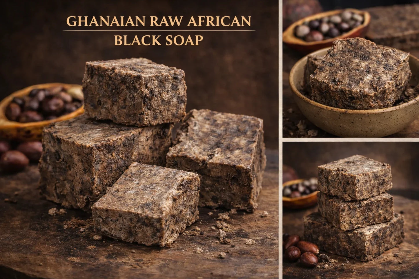 Ghanaian Black Soap Bar — 100g