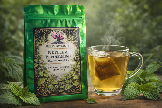 Wild Botanix Nettle & Peppermint Herbal Tea – Fresh Botanical Blend | 20 Tea Bags | Caffeine Free