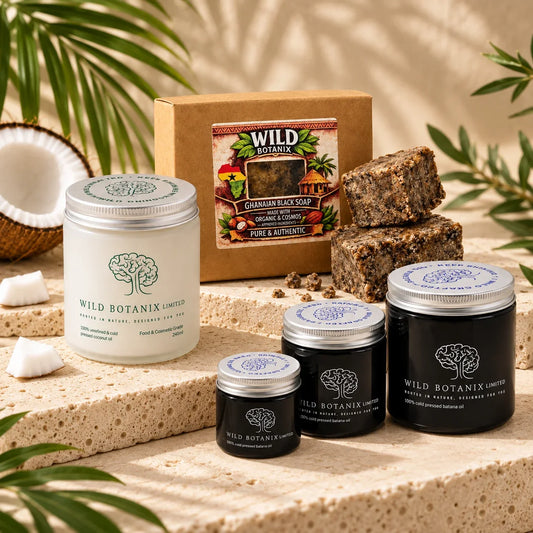 Full Care Ritual Trio with black soap, coconut oil and Batana oil