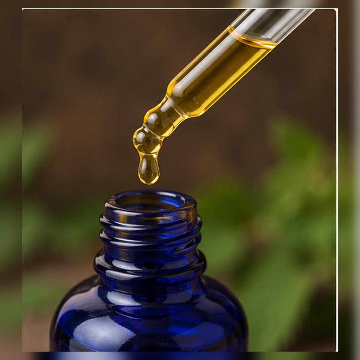 Wild Botanix Herbal Hair and Scalp Oil Serum 50ml golden oil dropper close-up