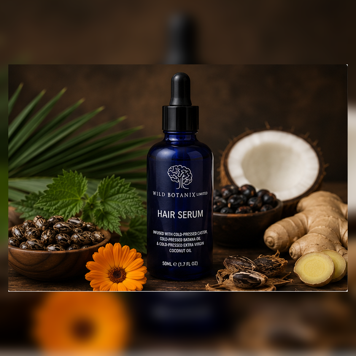 Wild Botanix Herbal Hair and Scalp Oil Serum 50ml rustic botanical product image