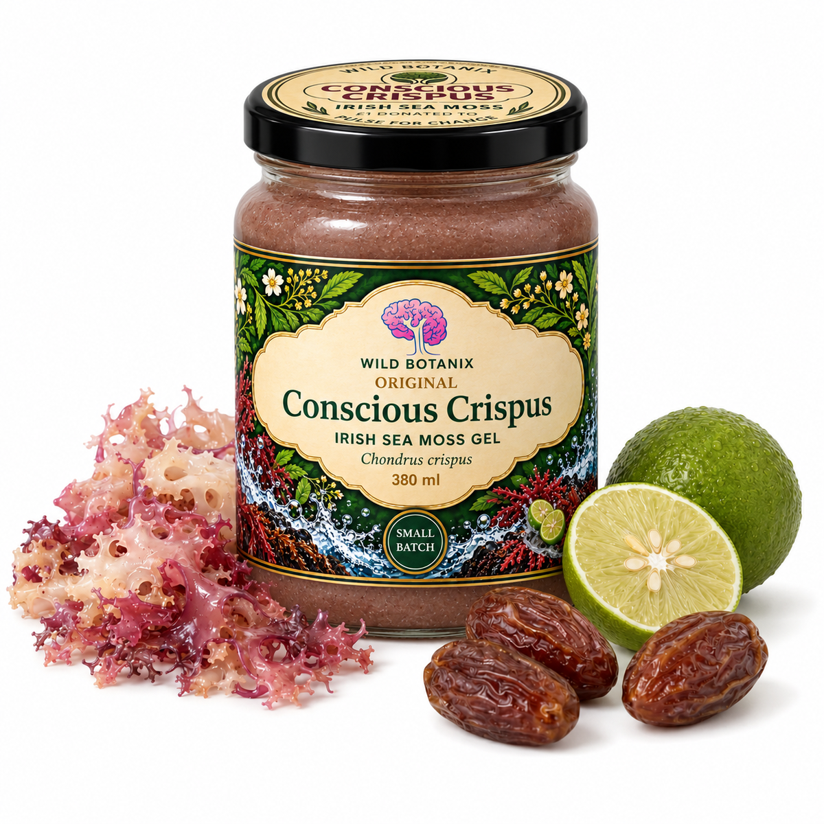 Wild Botanix Original Conscious Crispus Irish Sea Moss Gel 380 ml – white background with new label